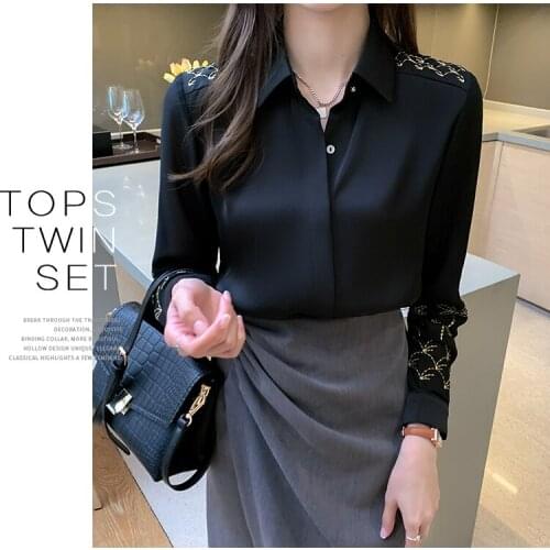 Chiffon high-end professional shirt womens big-name temperament 2021 new western style jacket all-match shirt
