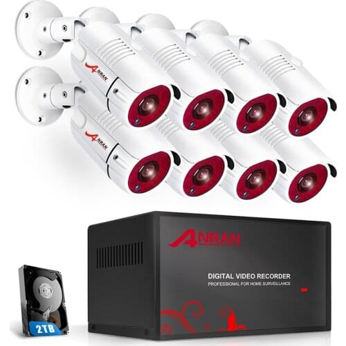 ANRAN 4CH/8CH Surveillance System 1080P Outdoor Security Camera AHD DVR Kit 36 IR Day Night Home Video CCTV System Hard Disk