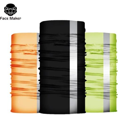 Reflective design Outdoor Sports Bandana Scarf Headwear Solid color Face Mask Riding Cycling Headscarf Tube Wristband Headband