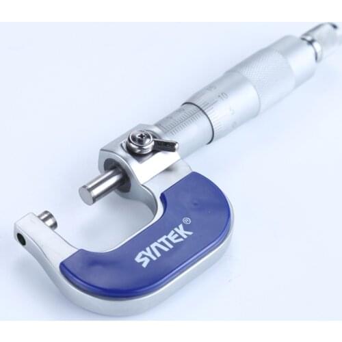Syntek 0-25mm Outside Micrometer 0.01 mm Metal Micrometres Carbide Tip Micrometro Measuring Tools Thickness Gauge Meter