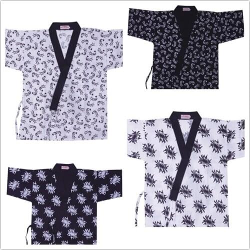 Japan Restaurant Sushi Bars, Noodle Shop Bar Japanese Restaurant Half Sleeve Waiter Clothes Uniform Sushi Chef Jacket