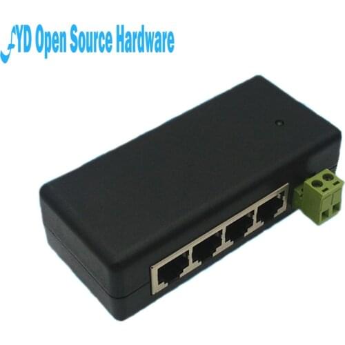 1pcs 4 LAN Ports Passive Power Over Ethernet Module Injector DC 9-48V IP Camera Power supply PoE switch adapter PoE box