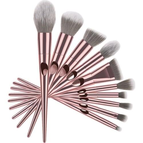 10set/lot 10pcs/set Pink Thumb Soft Radiation Cosmetic Brush Suit Synthetic Fiber Makeup Appliances Cosmetic Tools HA1912