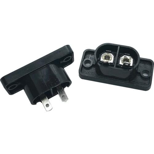 10PCS BX-180 AC 250V 2.5A IEC320 C8 Screw Mount Male Plug Power Socket Adapter Black