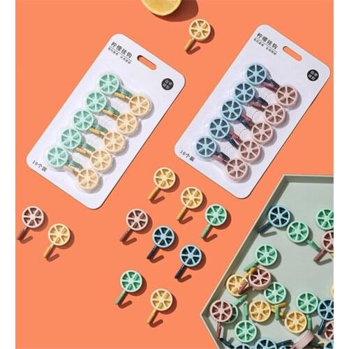 10Pcs Hooks Plastic Door Hangers Self Adhesive Wall Hangers Hat Racks Keys Hanger Wall Organizer Home Decor Key Holder