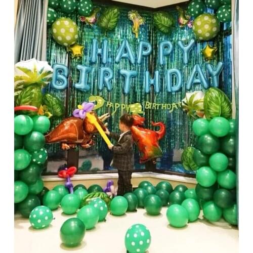 10Pcs green Theme Party Green Black White Latex Balloons for Boys Games Toys Green Forest Latex Ballon Birthday Party Supply