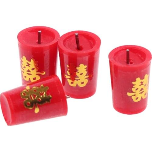 2/4Pcs Mini Resin Candles Simulation Furniture Model Toys for Doll House Decoration 1/12 Dollhouse Miniature Accessories