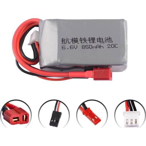 2pcs/lot RC Lipo Battery 2S 6.6V 850mAh 20C T/XT60/JST Plug For Receiver FPV Mini Indoor Drone Multirotor Quadcopter