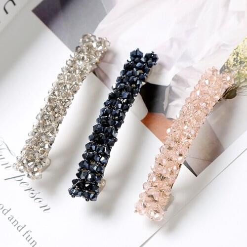 2Pcs Bling Crystal Hairpins Headwear for Women Girls Rhinestone Hair Clips Pins Barrette Styling Tools Accessories 6 Colors