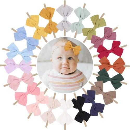 20Color 1Piece Cute Baby Headband Infant Kids Bows Headwear Tiara Gift Toddlers Bandage Newborn Girls Headwrap Hair Accessories