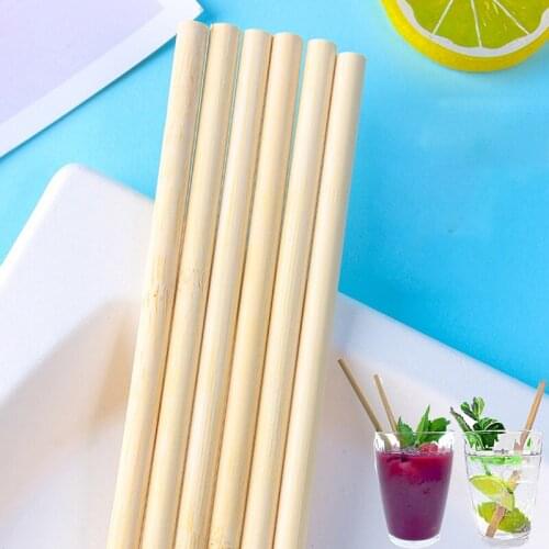 5/10Pcs Natural Bamboo Straw Reusable Drinking Straws Eco-friendly Bamboo Straws Family Birthday Party Bar Kitchen Tools