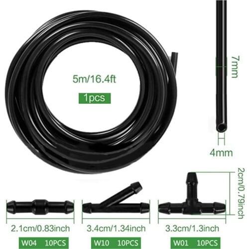 Jet Connector Hose Replacement Tube Universal Washer Windshield 5M Car