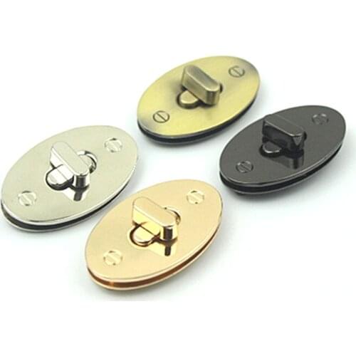 20 Metal Oval Twist Bag Lock, 64mm x 34mm Silver Flap Purse Bag Lock