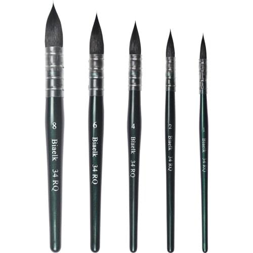 5PC/Lot 34RQ High Quality Squirrel Mix Hair Wooden Handle Watercolor Artist Art Paint Brush
