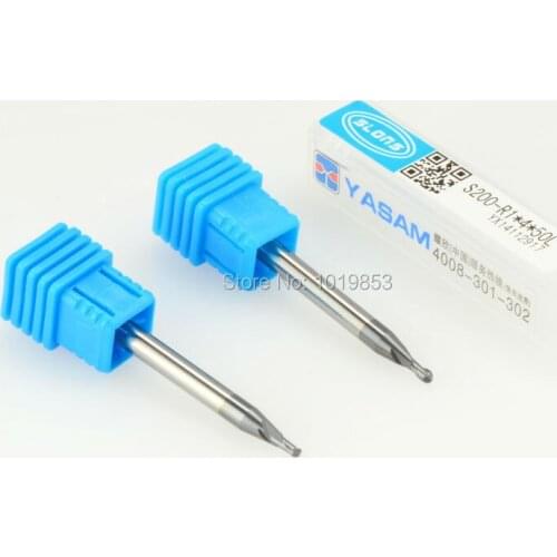 5pcs SLONS S200-R1x4x50L HRC50 4mm shank diameter BALL NOSE tungsten carbide end mills milling cutter for steel or cast iron
