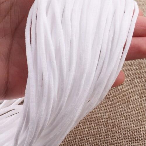 50M White Nylon Cotton Elastic Cord Elastic Cord band Stretch Elastic Rope Trim Making DIY-2.5mm