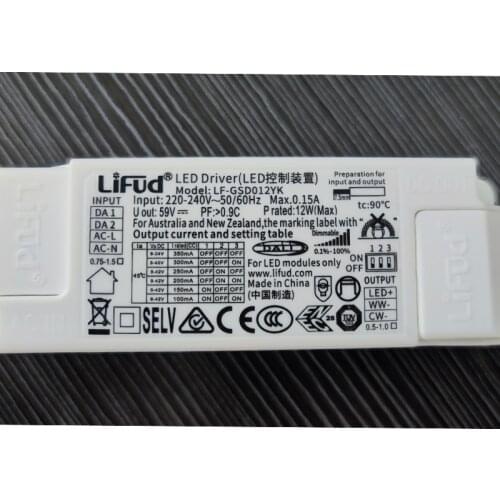 9-40V 10W 12W 100/150/200/250/300/350mA Dali Dual Light Driver Constant Current LED Dimming Ballast For Led Lighting