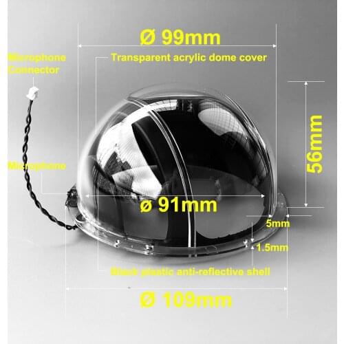 4 Inch Indoor Outdoor Acrylic Lens Cap Glass Crystal Transparent Case Surveillance CCTV Camera Dome Housing Cover 109x56mm