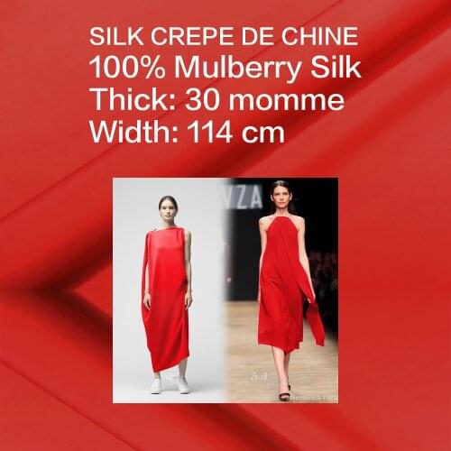 [Big Sale]CREPE DE CHINE SILK Fabric 114cm width/30momme/100% Natural Silk Dress Great Sexy Silk Pajamas for Women Fabric