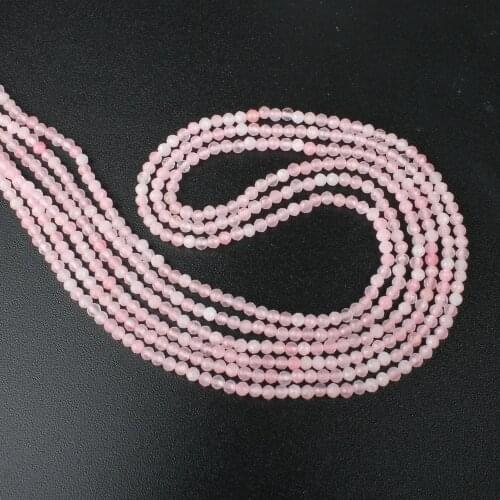 Natural Stone Small Faceted Beads 2-3mm Semi-precious Stones Pink Spar Beads For Jewelry DIY Necklace Bracelet Accessories 39cm