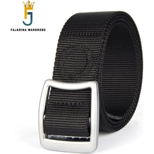 FAJARINA High Quality Alloy Buckle Men Design Casual Style Fashion Canvas&Nylon Belts 120cm Length 3.8cm Width Clothing CBFJ0084