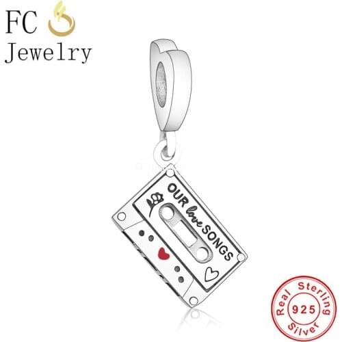 FC Jewelry Fit Original Brand Charm Bracelet 925 Sterling Silver Our Love Songs Music Tape Bead For Making Women Berloque 2021