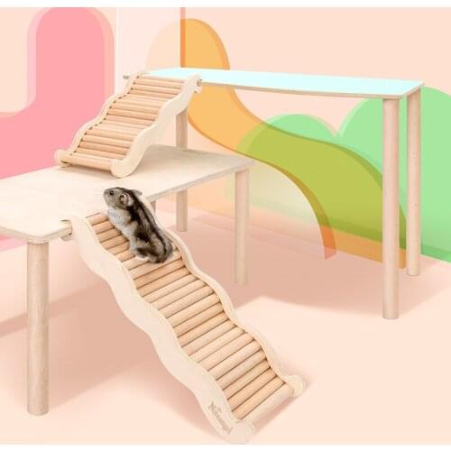 Wooden Hamster Climbing Stairs Ladder Small Animals Mouse Rat Golden Bear Cage Toys Hamster Supplies Hamster Animales Pequeños