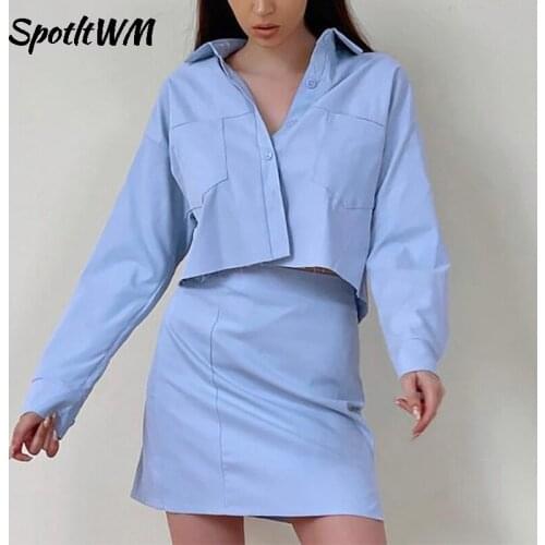 SpotLtWM Cotton Summer Skirt Sets Women 2021 Harajuru Green Short Sleeve Loose Shirt Elastc Waist Shorts Two Pics Pajamas