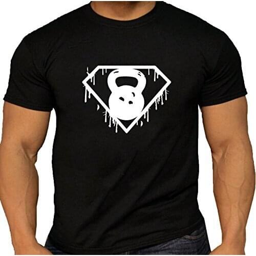 Fashion Men T Shirt Free Shipping Quality Mens Super Hero Kettlebell T-Shirt. Summer T-shirt