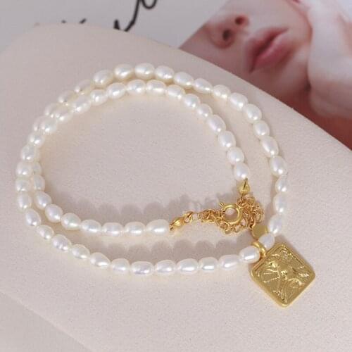 Real Baroque Pearl Necklaces Brass With 18K Gold Coins Charm Women Jewelry Punk Party Designer Club T Show Korea Japan