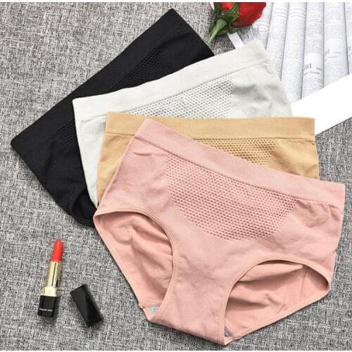 Underwear Women Lingerie 3d Hollow Out Seamless Underpants Female Casual Solid Sexy Panties Cotton Nylon Boxershorts Briefs 2020