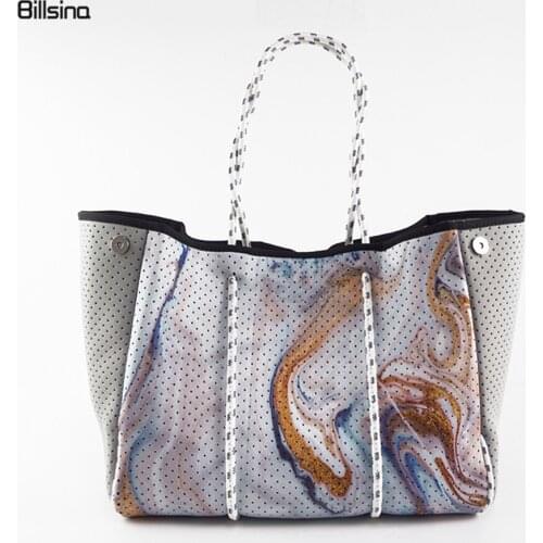 NEW Luxurious Diving Fabric Neoprene Breathable Bag Shoulder Large-Capacity Brand Casual Tote bag Top-Handle Bags Shoulder Bags