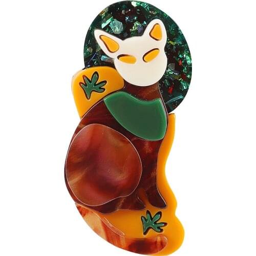 New Cute Colorful Cat Acrylic Brooches For Women Girls Cartoon Animal Cats Badge Brooch Lapel Pins Fashion Party Jewelry Gifts