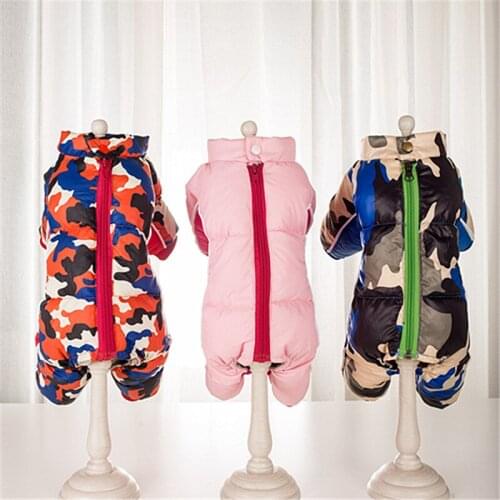 Pet Dog Clothes Thicken Warm Coat Jacket For Dogs Waterproof Reflective Puppy Jumpsuits Clothing