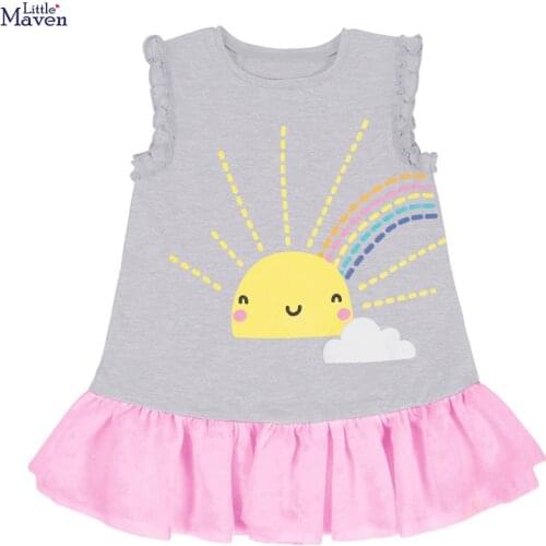 Frocks for Girls 2021 Summer Baby Girl Clothes Toddler Cotton Sunny Print Vestiods Casual Sleeveless Dress for Kids 2-7 Years