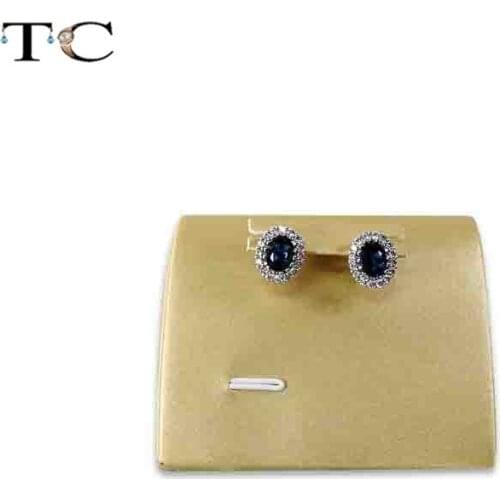 2019 Newest Gold PU Leather Jewelry Earring Rack Dangle Earrings Holder Display Showed Stand