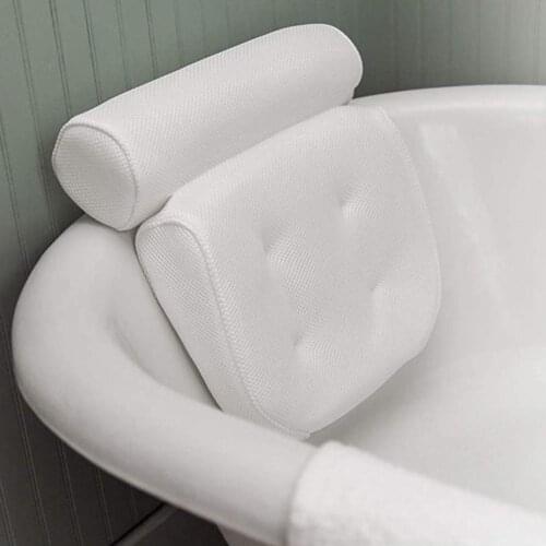 SPA Bathtub Pillow Breathable Neck Shoulder Nonslip Suction Cup Headrest Cushion