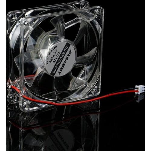 Transparent Cooling Fan PC Computer Case Brushless Cooling Fan 80mm 8025S DC 12V 4Pin Cooler