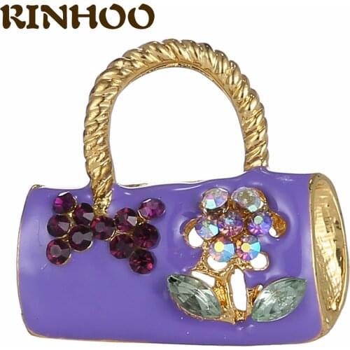 RINHOO Charm Small Handbag Bag Brooches for Women Enamel Pins Jackets Collar Lapel Badge High-quality Jewelry Gift