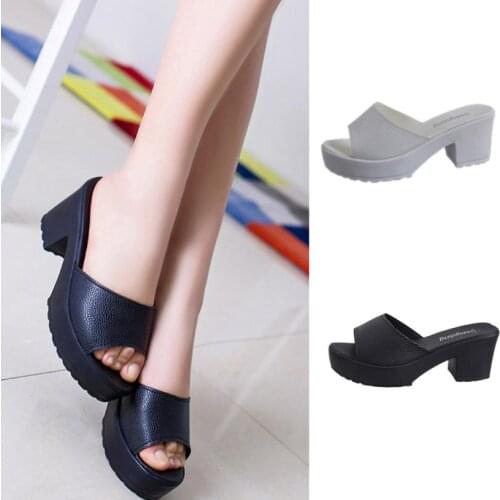 Dropshipping Shoes Flip Flops Fashion High Heeled Platform Soft Ladies Wedges Flip Flop Sandals Casual Shoes Women Slippers