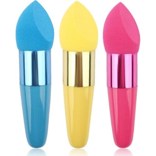 Women Cosmetic Liquid Cream Foundation Concealer Sponge Lollipop Brush Make Up Brush Sponge Beauty Cosmetic Puff with Handle