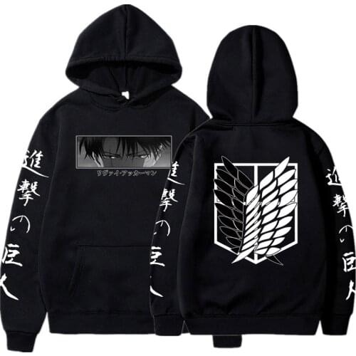 Anime Attack on Titan AOT Hoodie Levi Ackerman Sweatshirts Cozy Tops Sweatsuit Sudadera Felpa Moletom