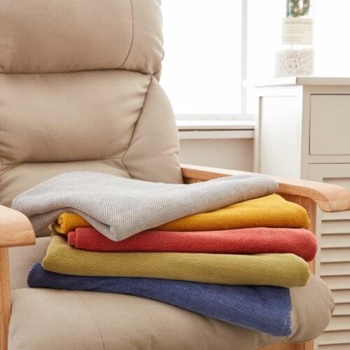 Household Solid Color Sofa Cover Blanket Multifunctional Portable Comfortable Nap Air Conditioning Quilt Airplane Blanket