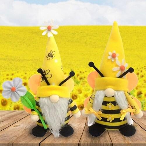 Spring Easter Bumble Bee Gnome Tomte Nisse Swedish Elf Home Farmhouse Kitchen Decorations wholesales