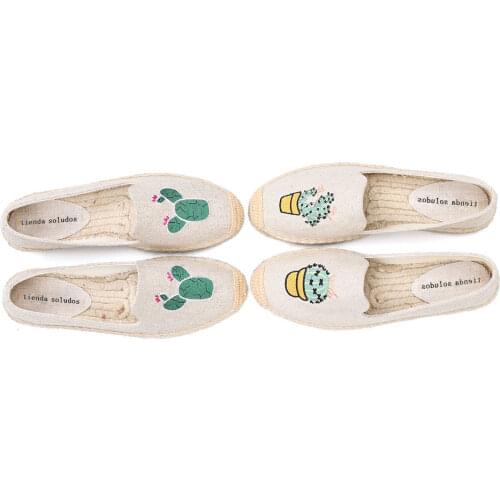 Womens Shoes Espadrille Platform 2019 Sale Hemp Sapatos New Quality Shallow Embroidery Classic Flat Sneakers Up Causal Summer