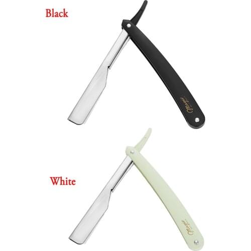 2 color Straight Edge Stainless Steel Barber Razor Folding Shaving Shave Beard Cutter holder with blade