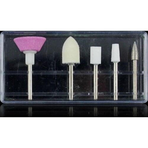 5Pcs/Set 2.35mm Nail Drill Bit Nail Art Drill Wear-resistant Multi-purpose Metal Nail Polishing Head Pedicure Tools for Women