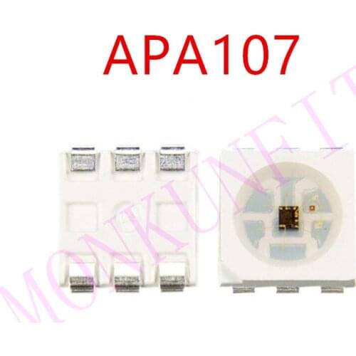 50-1000pcs DC5V APA107 LED Chip 5050 SMD RGB APA102 Chip 6pins SMD 5050 RGB built-in APA107 IC(APA102 update) 0.2W 60mA SOP-6