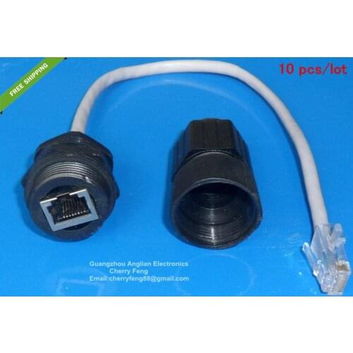 Free Shipping! M25 Ethernet connector with standard cable 25cm, waterproof and dust-proof
