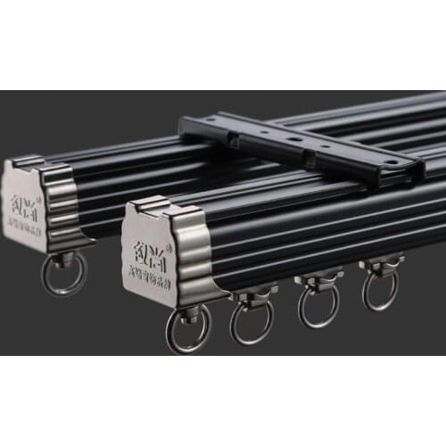 Ivory White Champagne Teak Mute Pulley Curtain Track Aluminum Alloy Accessories Load Bearing Customize Size